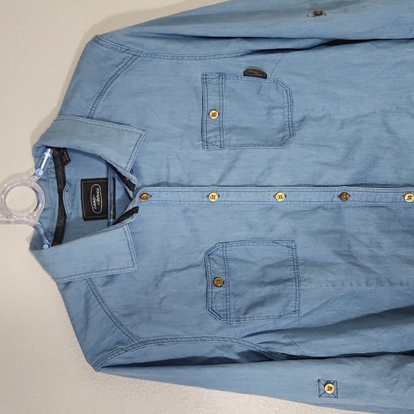 Land Rover Women's Denim Button Up Shirt Size 14 - Picture 2 of 15